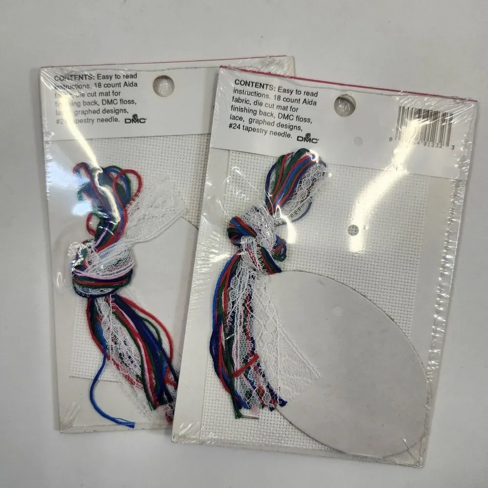 10 Designs for the Needle Counted Cross Stitch Lace Christmas Ornament Kits VTG